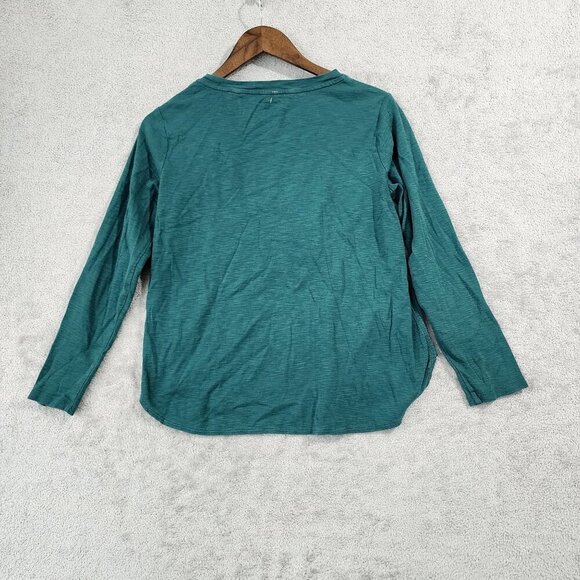 Kirkland Womens S Signature Teal Long Sleeve Crew Neck Shirt 100% Cotton - Picture 3 of 6